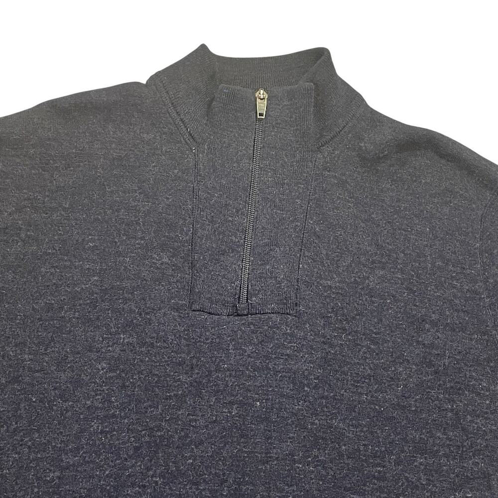 ABERCROMBIE & FITCH Wool Blend 1/4 Zip Sweater Men's XL Blue-Gray
